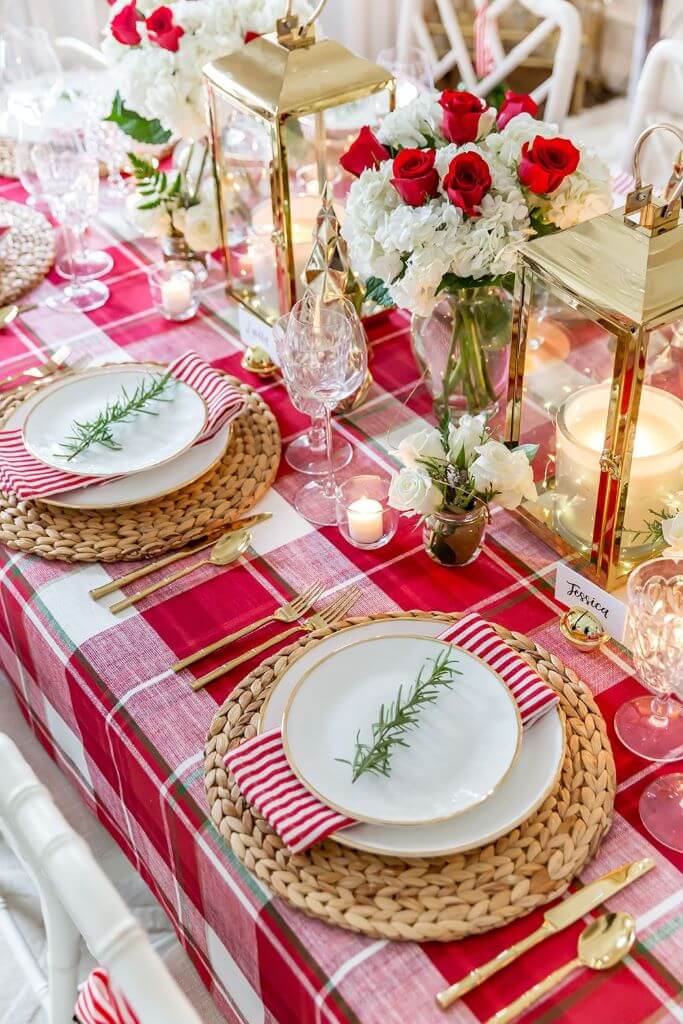 Festive Red Gold Christmas Table
