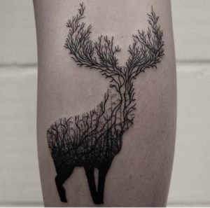 30 Tree-Themed Deer Tattoo Design For Love of Nature and Animals