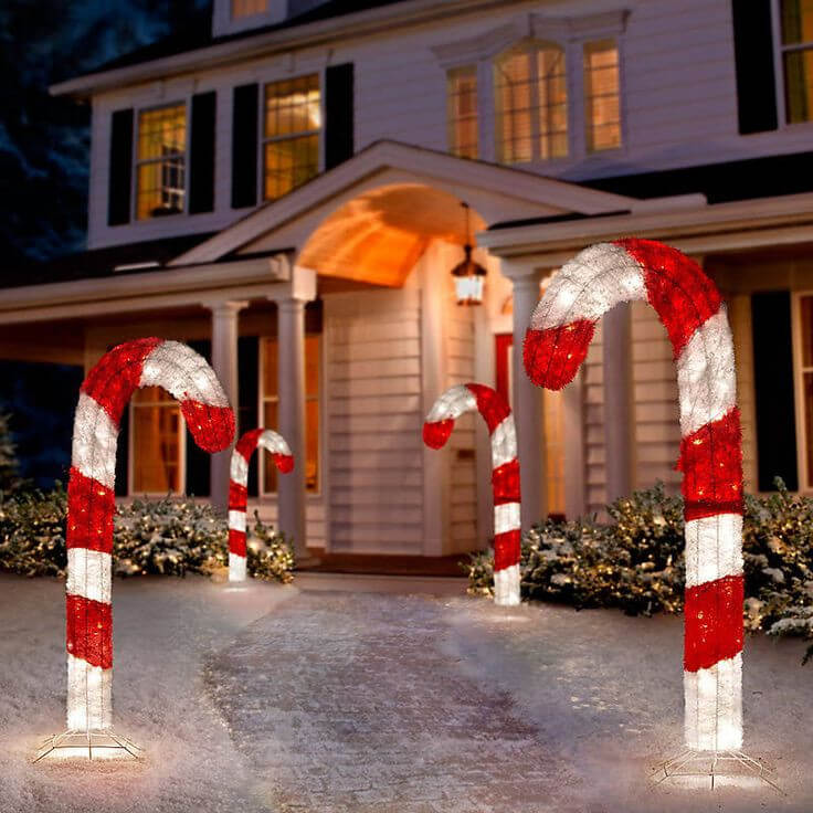 Enchanting Candy Cane Decor Ideas, Large Outdoor Candy Cane Decorations
